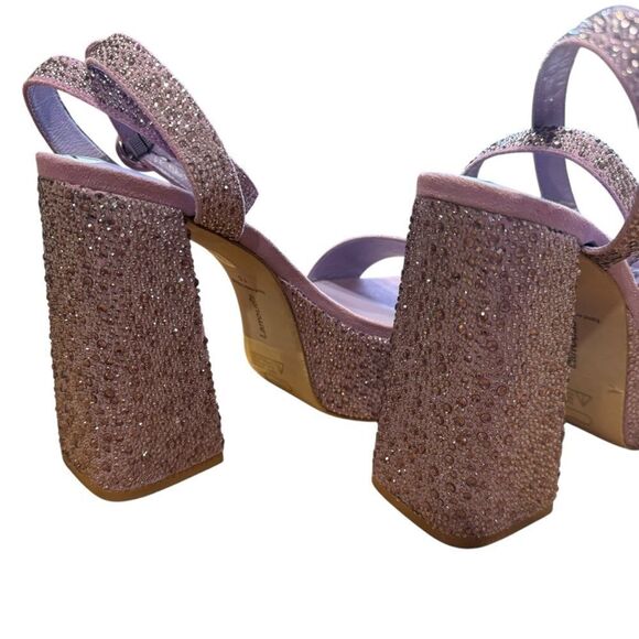 Revolve Larroude Dolly Crystal-Embellished Platform Ankle-Strap Sandals - Picture 5 of 9